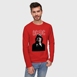 Лонгслив хлопковый мужской AC DC Ангус Янг навсегда, цвет: красный — фото 2