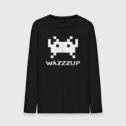 Лонгслив хлопковый мужской Space invader wazzzup, цвет: черный