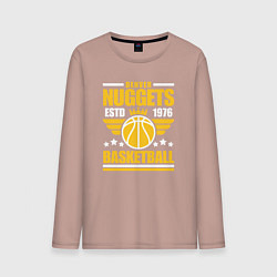 Лонгслив хлопковый мужской Nuggets basketball, цвет: пыльно-розовый