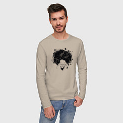 Лонгслив хлопковый мужской Spring girl, цвет: миндальный — фото 2