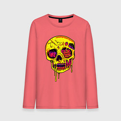 Мужской лонгслив Желтый растекшийся череп
