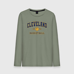 Лонгслив хлопковый мужской Cleveland basketball 1970, цвет: авокадо