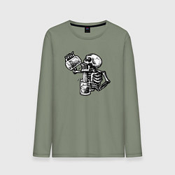 Мужской лонгслив Пивной скелетик