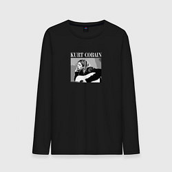 Лонгслив хлопковый мужской Kurt Cobain rock legend, цвет: черный