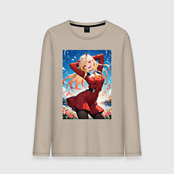 Лонгслив хлопковый мужской Марин Китагава косплей 002 Darling in the Franxx, цвет: миндальный