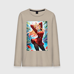 Лонгслив хлопковый мужской Марин Китагава косплей 002 Darling in the Franxx, цвет: миндальный