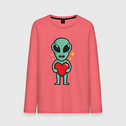 Мужской лонгслив Пришелец с сердечком