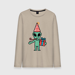 Мужской лонгслив Инопланетянин с подарком
