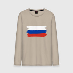Мужской лонгслив Флаг россии нарисованный
