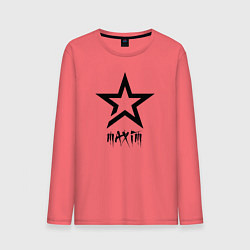 Лонгслив хлопковый мужской Maxim - star, цвет: коралловый