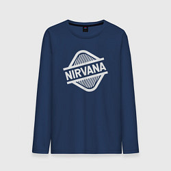Лонгслив хлопковый мужской Nirvana rock, цвет: тёмно-синий