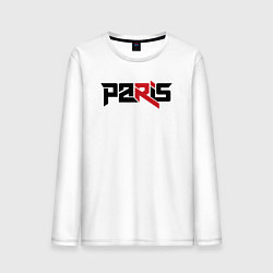 Лонгслив хлопковый мужской Paris, цвет: белый