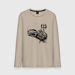 Лонгслив хлопковый мужской Викинг вольво, цвет: миндальный