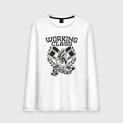 Лонгслив хлопковый мужской Working class heroes, цвет: белый