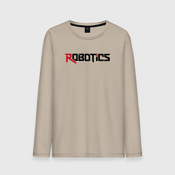 Лонгслив хлопковый мужской Робототехника, цвет: миндальный