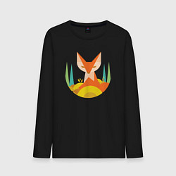 Лонгслив хлопковый мужской Forest fox, цвет: черный