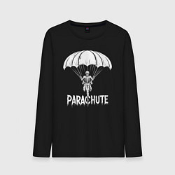 Лонгслив хлопковый мужской Скелет с парашютом, цвет: черный