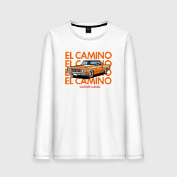 Лонгслив хлопковый мужской El Camino classic, цвет: белый