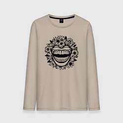 Мужской лонгслив Злая улыбка в цветах