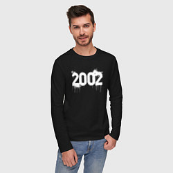 Лонгслив хлопковый мужской Граффити стиль 2002, цвет: черный — фото 2