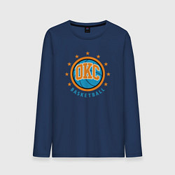 Лонгслив хлопковый мужской OKC basketball, цвет: тёмно-синий