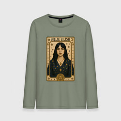 Лонгслив хлопковый мужской Билли Айлиш на карте Таро, цвет: авокадо