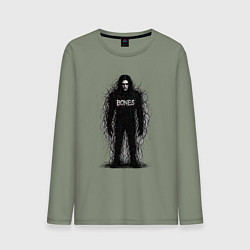 Лонгслив хлопковый мужской Bones horror style, цвет: авокадо