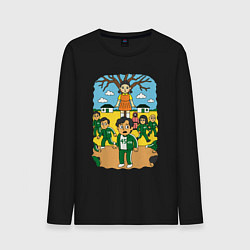 Мужской лонгслив Игра в кальмара мультяшный стиль