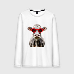 Мужской лонгслив Корова в очках