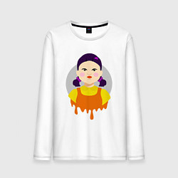 Лонгслив хлопковый мужской Кукла убийца, цвет: белый