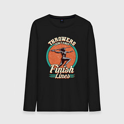 Лонгслив хлопковый мужской У метателей нет финишных линий, цвет: черный