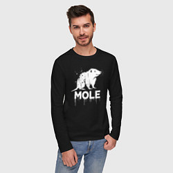 Лонгслив хлопковый мужской Крот в стиле белое граффити, цвет: черный — фото 2