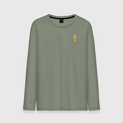 Мужской лонгслив Сохранит душу твою Господь желтый арт