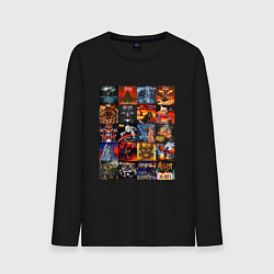 Лонгслив хлопковый мужской Ария - обложки, цвет: черный