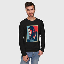 Лонгслив хлопковый мужской Usher music, цвет: черный — фото 2