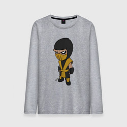 Лонгслив хлопковый мужской Scorpion fighter - Mortal Kombat, цвет: меланж