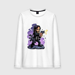 Лонгслив хлопковый мужской Джон Уик, цвет: белый