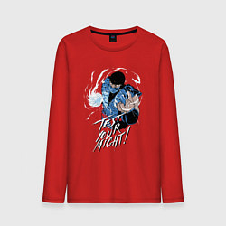 Лонгслив хлопковый мужской Саб-зиро проверь свою мощь, цвет: красный