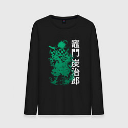 Мужской лонгслив Клинок рассекающий демонов - зеленый