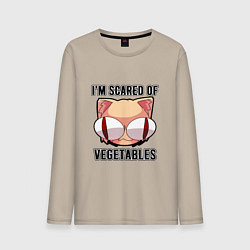 Лонгслив хлопковый мужской Некоарк - Neco Arc - I afraid of vegetables, цвет: миндальный