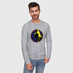 Лонгслив хлопковый мужской Ночь Бэтмена, цвет: меланж — фото 2