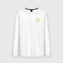 Лонгслив хлопковый мужской Христос воскресе желтый узор, цвет: белый