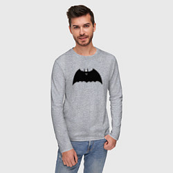 Лонгслив хлопковый мужской Dark Batman, цвет: меланж — фото 2