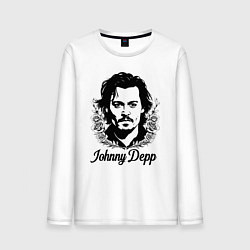 Мужской лонгслив Джонни Депп в цветах