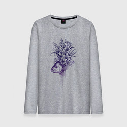 Мужской лонгслив Рыба с цветами