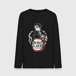 Лонгслив хлопковый мужской Тандзиро кун, цвет: черный