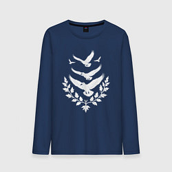 Лонгслив хлопковый мужской Пять серебряных птиц Чебоксар, цвет: тёмно-синий