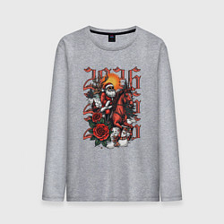 Мужской лонгслив Дед Мороз на красном коне 2026