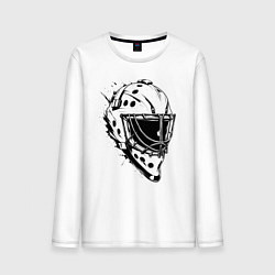 Лонгслив хлопковый мужской Черная вратарская маска, цвет: белый