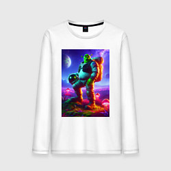 Мужской лонгслив Космонавт Шрек на похожей планете